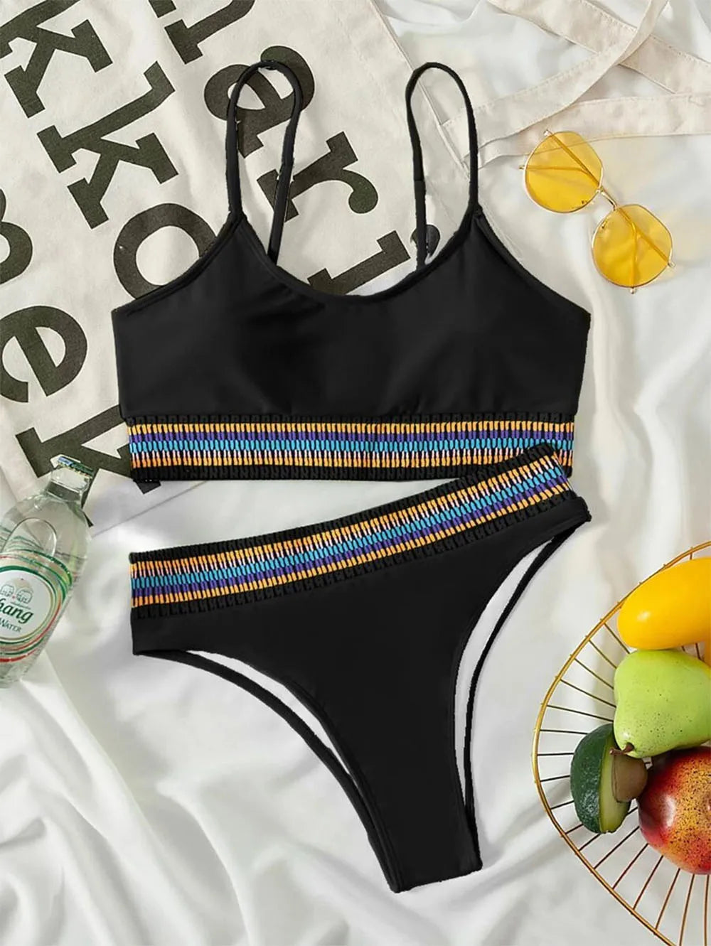 Bandeau High Waist Bikini One Shoulder Swimwear Women 2026 Printed Sexy Bikini set Retro Swimsuit Female Bathing suit
