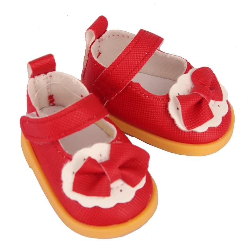 5.5cm Lovely Bow Doll Shoes For 14 Inch American& EXO Doll 1/6 New Mini Shoes Boots Accessories For 32-33 Russia DIY Doll,Nancy