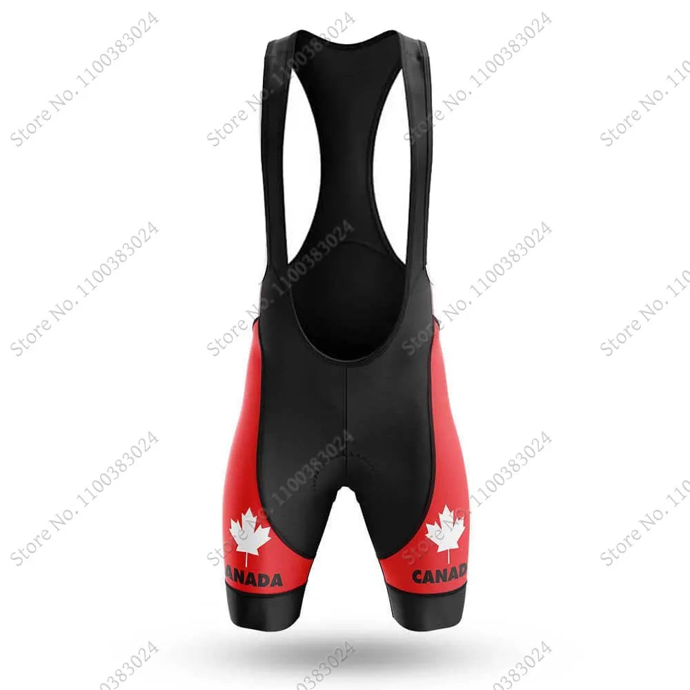 2024 Canada National Team Cycling Jersey Set Summer Maple Leaf Clothing Road Bike Shirts Suit Bicycle bib Shorts MTB Ropa