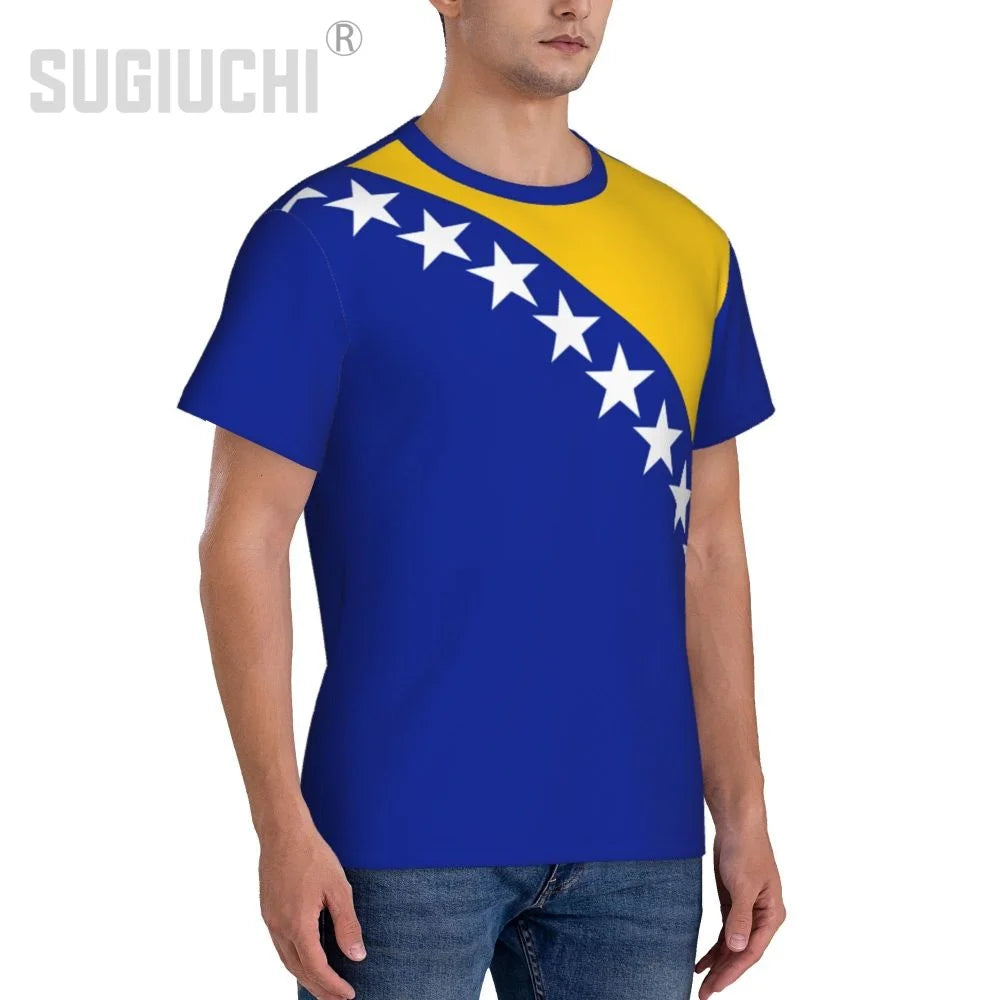 Tight Sports T-shirt Bosnia And Herzegovina Flag 3D For Men Women Tees jersey Clothes Soccer Football Fans Patriotic T shirt