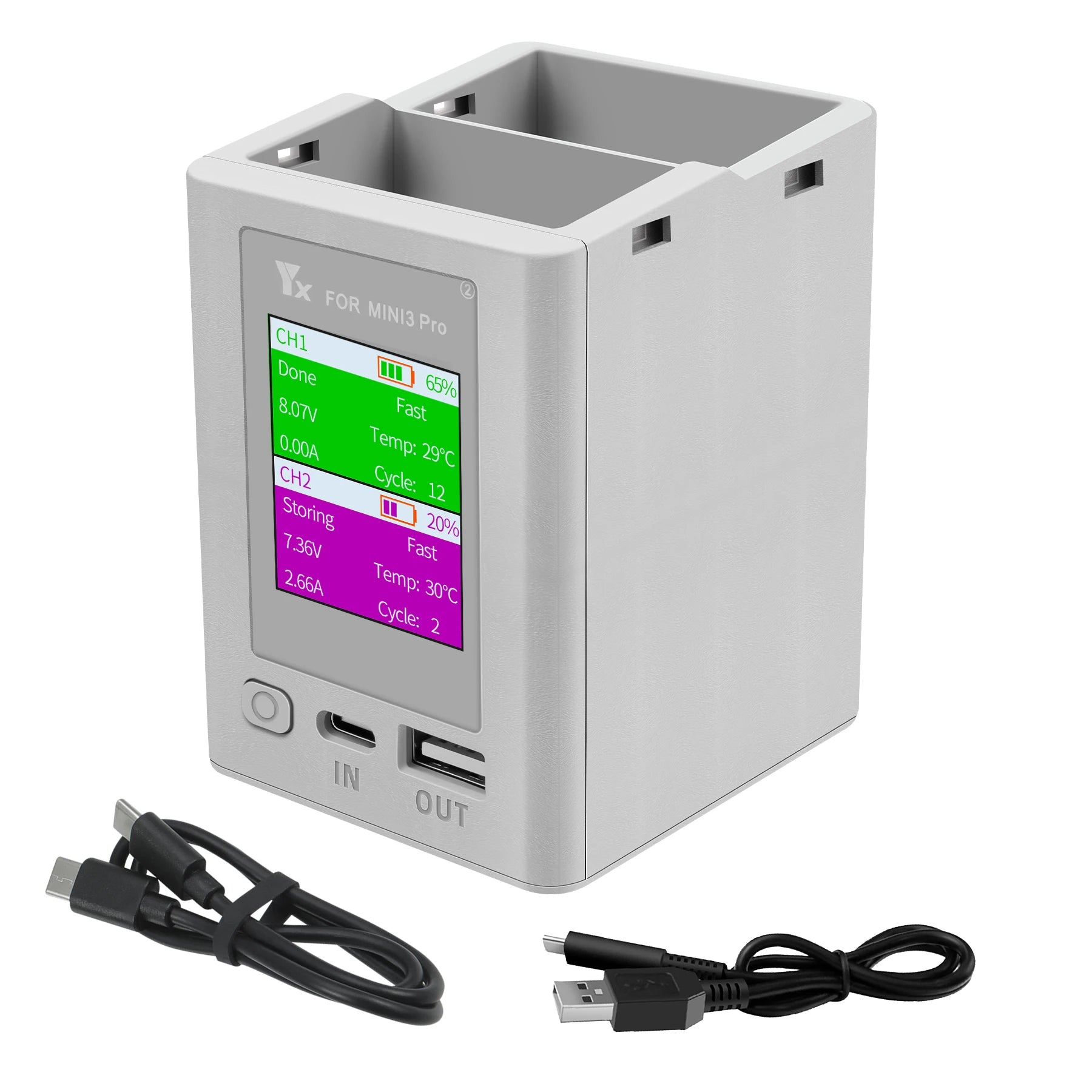Two-way Display Charging Hub Battery Intelligent Charger for DJI Mini 5 Pro 4 Pro/ Mini 3 Pro Charging Butler Power Bank Drone