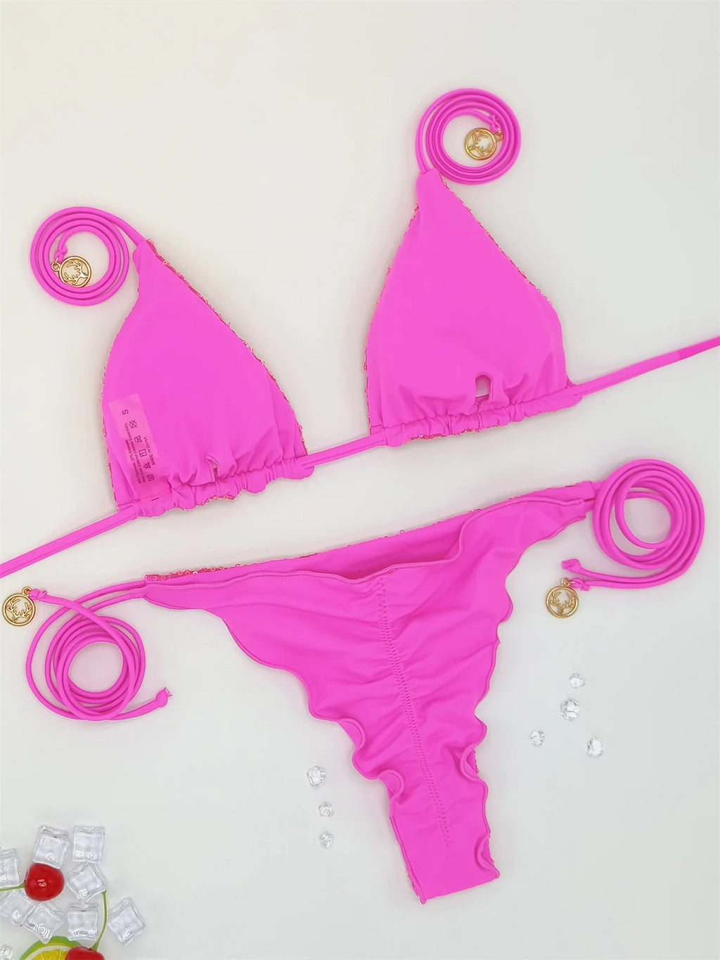 Circyy Sequins Bikini Set  Women Neck-mounted Lace Up Fashion Bathing Suit Two-piece Holiday Sexy Split Swimsuit Summer 2026 New