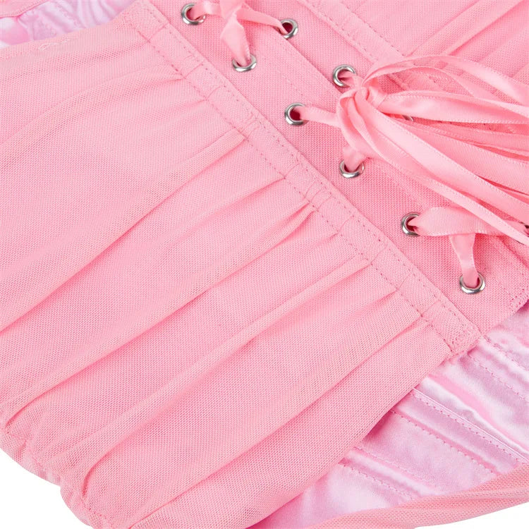 Women's Corset Crop Tops Summer Breathable Mesh Sleeveless Off Shoulder Bustier Skinny Fit Casual Tanks
