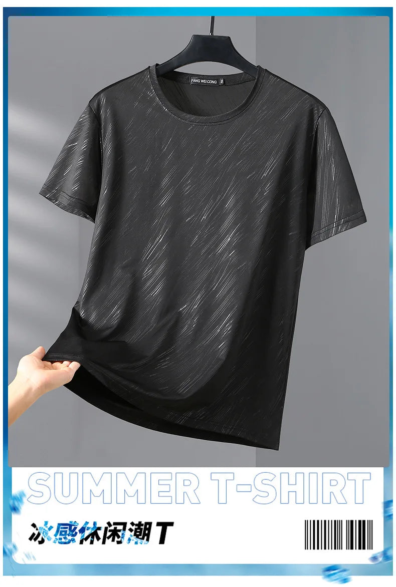 12XL 10XL Plus Size T-shirt Men Summer Cool Short Sleeve T Shirts Big Size Tops Tees Male Casual Stretch Tshirt 12XL