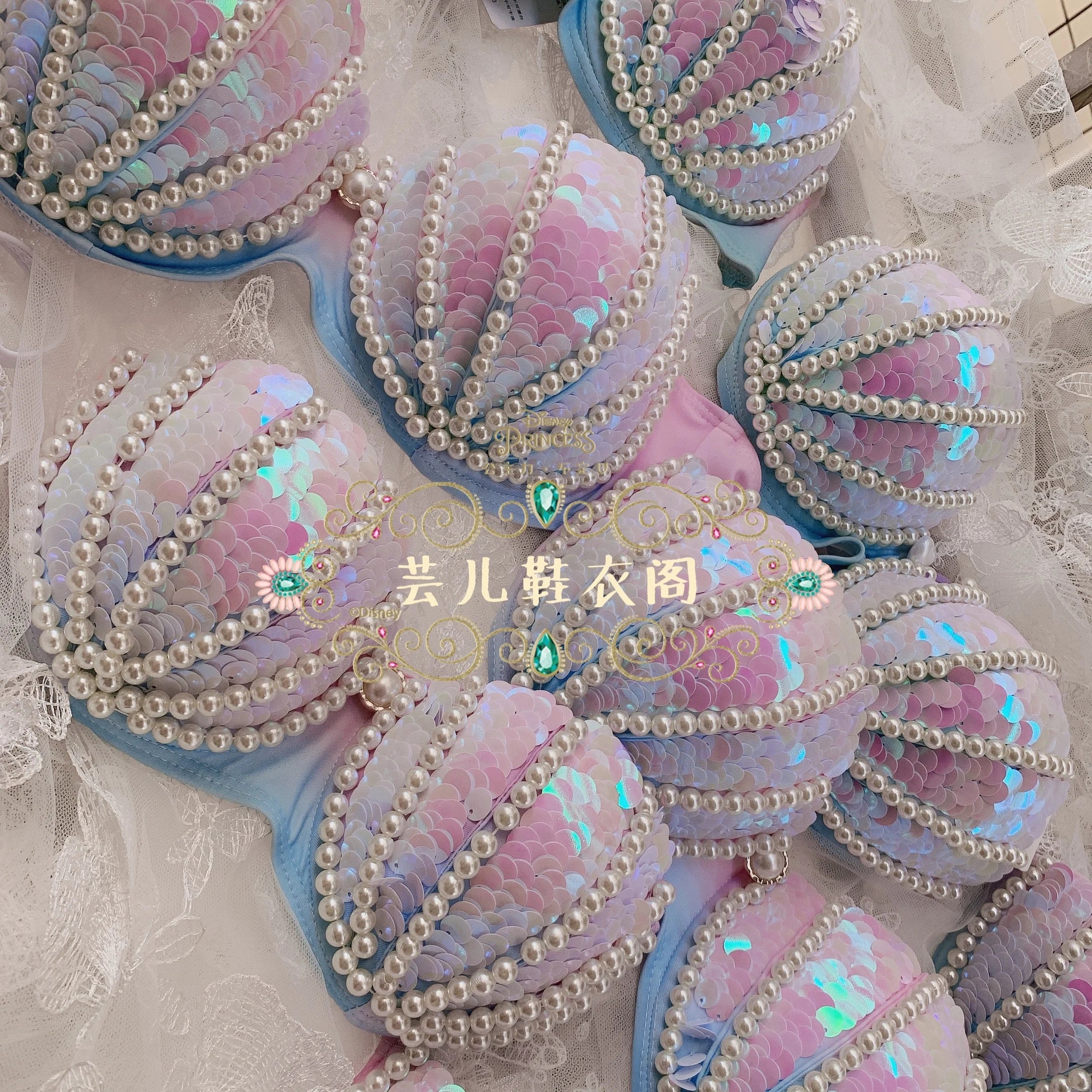 RM Mermaid Sequin Corset Bikini Swimsuit Free Diving Performance Oceanarium Electro Festival Bra Bar Cos Costumes