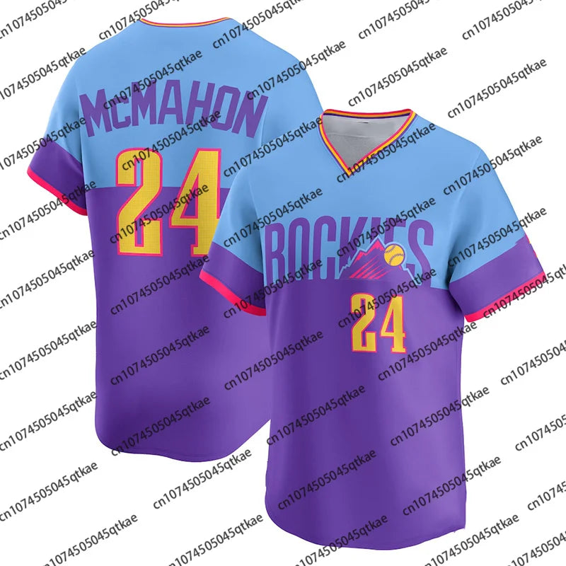 Tovar Colorado Rockies No.14 Football Jersey Fashion V-neck Tshirt Summer Oversized Breathable Sport Training Uniform Soccer Tee