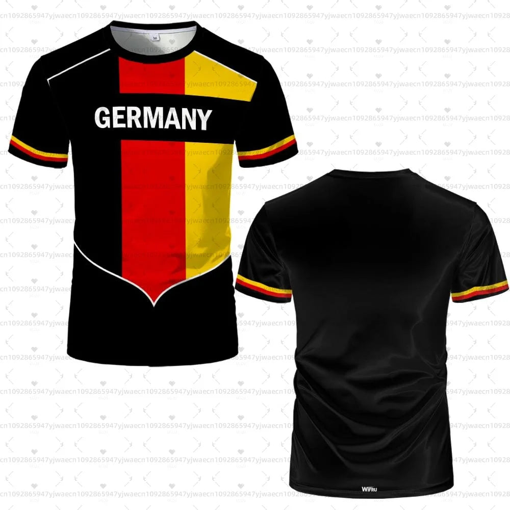 2026 men Germany Football Jersey Flag Print T-shirt Men Women Quick Dry Soccer Training Casual Streetwear Short Sleeve Sport Top