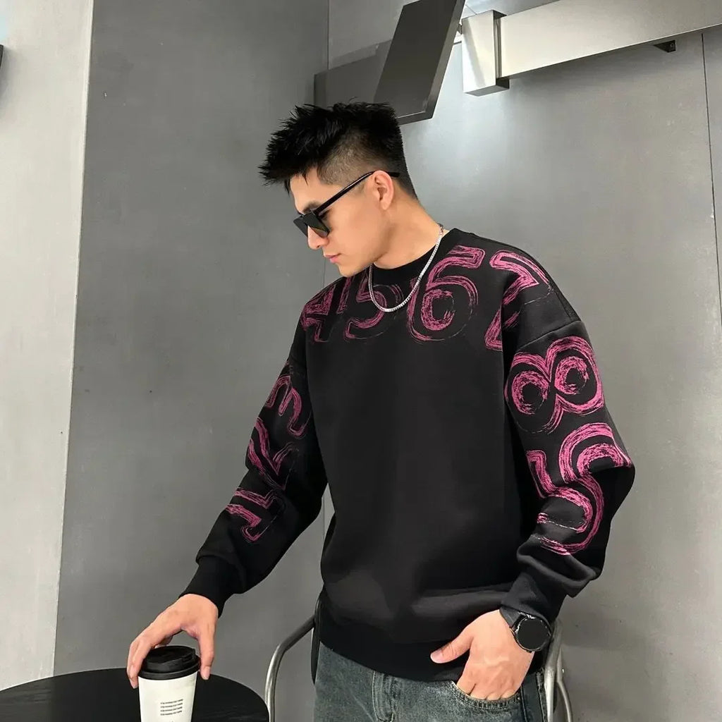 100℅ Cotton Man Pullovers Printed T Shirt for Men Fashion Trends 2025 Sweatshirts Tops Clothing Luxury Social High Quality Brand