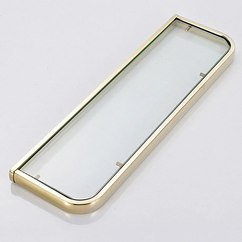 Luxury Shower Bathroom Accessories Set, Towel Ring, Paper Holder, Coat Hook, Toilet Brush, Polished Gold, Bath Hardware